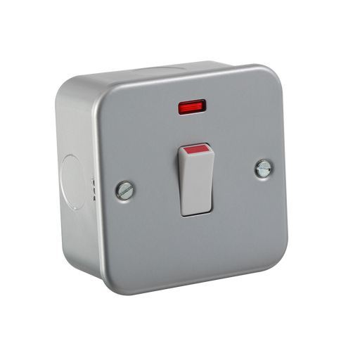 Knightsbridge M8341N Metal Clad 1G 20A DP Switch With Neon Metal Clad Knightsbridge - Sparks Warehouse