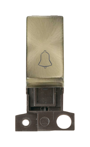 Scolmore MD005AB - 1 Way Retractive Ingot 10A Switch ‘Bell’ - Antique Brass MiniGrid Scolmore - Sparks Warehouse
