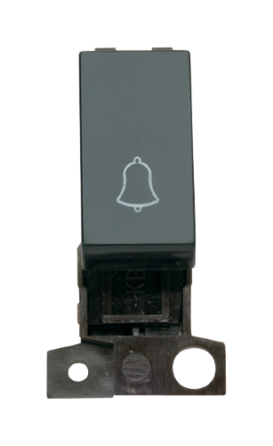 Scolmore MD005BK - 1 Way 10A Retractive Switch Module “Bell” - Black MiniGrid Scolmore - Sparks Warehouse