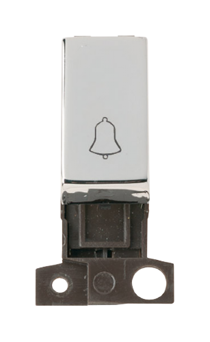 Scolmore MD005CH - 1 Way Retractive Ingot 10A Switch ‘Bell’ - Chrome MiniGrid Scolmore - Sparks Warehouse