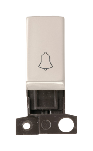 Scolmore MD005PN - 1 Way Retractive Ingot 10A Switch ‘Bell’ - Pearl Nickel MiniGrid Scolmore - Sparks Warehouse