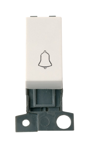 Scolmore MD005PW - 1 Way 10A Retractive Switch Module “Bell” - Polar White MiniGrid Scolmore - Sparks Warehouse
