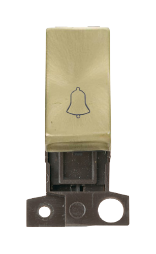 Scolmore MD005SB - 1 Way Retractive Ingot 10A Switch ‘Bell’ - Satin Brass MiniGrid Scolmore - Sparks Warehouse