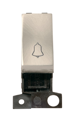 Scolmore MD005SC - 1 Way Retractive Ingot 10A Switch ‘Bell’ - Satin Chrome MiniGrid Scolmore - Sparks Warehouse