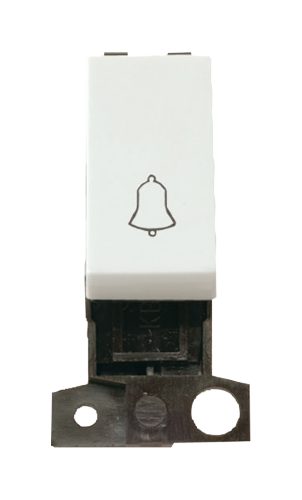 Scolmore MD005WH - 1 Way 10A Retractive Switch Module “Bell” - Click White MiniGrid Scolmore - Sparks Warehouse