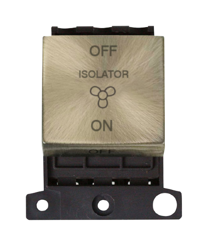Scolmore MD020AB - Ingot 10A 3 Pole Fan Isolation Switch Module - Antique Brass MiniGrid Scolmore - Sparks Warehouse