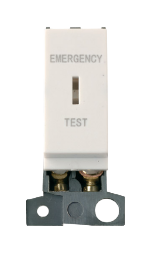 Scolmore MD029PW - 13A Resistive DP Keyswitch “Emergency Test” - Polar White MiniGrid Scolmore - Sparks Warehouse