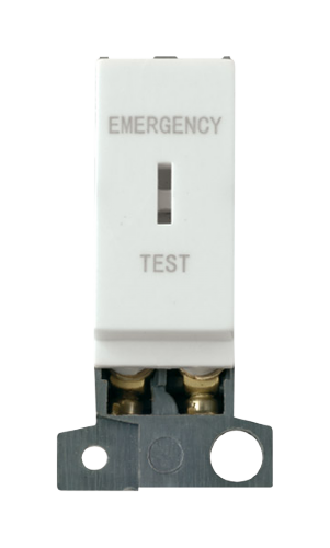 Scolmore MD029WH - 13A Resistive DP Keyswitch “Emergency Test” - Click White MiniGrid Scolmore - Sparks Warehouse