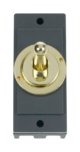 Scolmore MD9102BR - 10AX 2 Way Toggle Switch Module - Brass Toggle Modules Scolmore - Sparks Warehouse