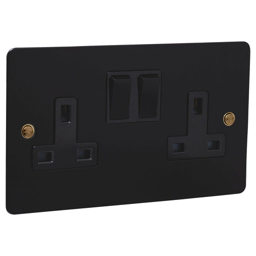 2G Matt Black Socket - Brass Screws Caradok - Sparks Warehouse