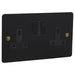 2G Matt Black Socket - Brass Screws Caradok - Sparks Warehouse