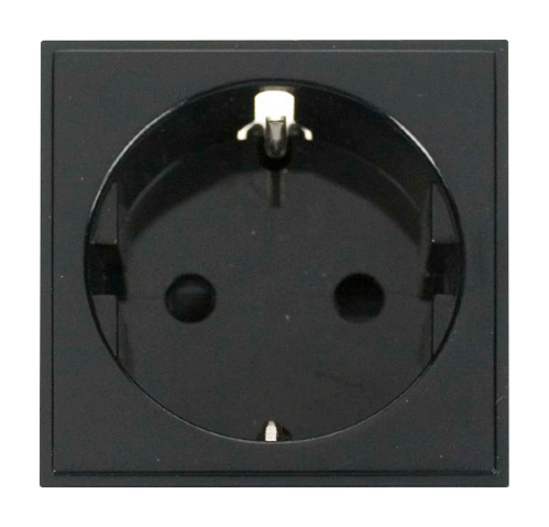 Scolmore MM020BK - 16A European Schuko Socket Outlet - Black New Media Scolmore - Sparks Warehouse