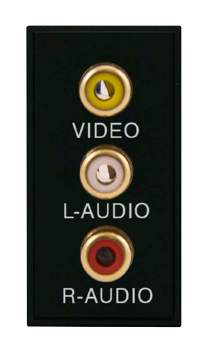 Scolmore MM491BK - Triple RCA Module - With Screw Terminals - Black New Media Scolmore - Sparks Warehouse