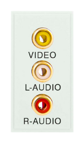 Scolmore MM491WH - Triple RCA Module - With Screw Terminals - White New Media Scolmore - Sparks Warehouse