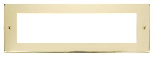 Scolmore MP508BR - Small Media Front Plate (8 Module) - Brass New Media Scolmore - Sparks Warehouse