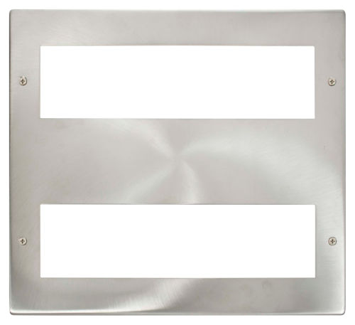 Scolmore MP516BS - Large Media Front Plate (2 x 8 Module) - Brushed Stainless New Media Scolmore - Sparks Warehouse