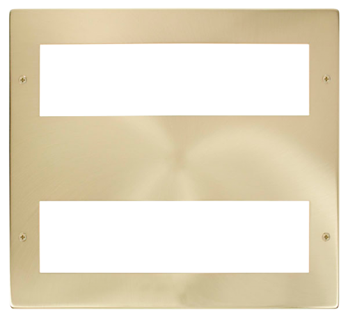 Scolmore MP516SB - Large Media Front Plate (2 x 8 Module) - Satin Brass New Media Scolmore - Sparks Warehouse