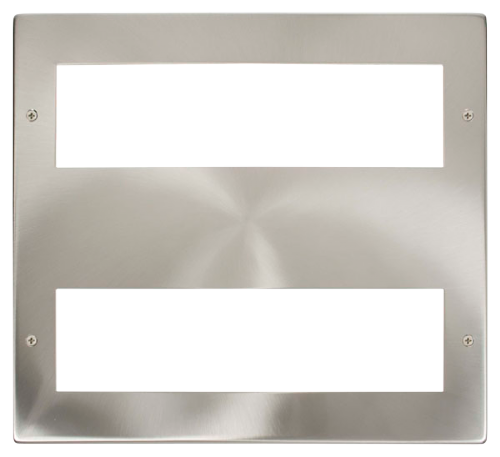 Scolmore MP516SC - Large Media Front Plate (2 x 8 Module) - Satin Chrome New Media Scolmore - Sparks Warehouse