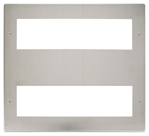 Scolmore MP516SS - Large Media Front Plate (2 x 8 Module) - Stainless Steel New Media Scolmore - Sparks Warehouse
