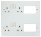 Scolmore MP606PW - 4 x 13A DP Switched Sockets, (2 x 3) New Media Module Apertures New Media Scolmore - Sparks Warehouse