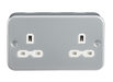 Knightsbridge MR9000U Metal Clad 13A 2G DP Unswitched Socket Metal Clad Knightsbridge - Sparks Warehouse