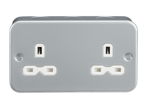 Knightsbridge MR9000U Metal Clad 13A 2G DP Unswitched Socket Metal Clad Knightsbridge - Sparks Warehouse