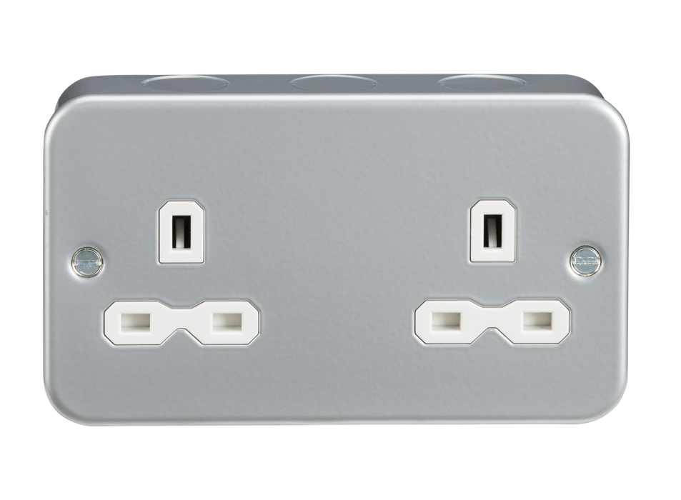 Knightsbridge MR9000U Metal Clad 13A 2G DP Unswitched Socket Metal Clad Knightsbridge - Sparks Warehouse
