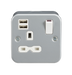 Knightsbridge MR9124 Metal Clad 13A 1G Switched Socket with Dual USB Charger (2.4A) ML Knightsbridge - Sparks Warehouse