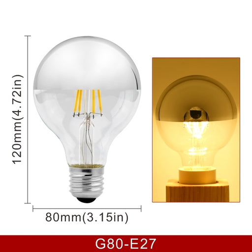 Casell Crown Silver LED Light Bulb - G80 Globe ES / E27- 4w LED Light Bulbs Casell - Sparks Warehouse