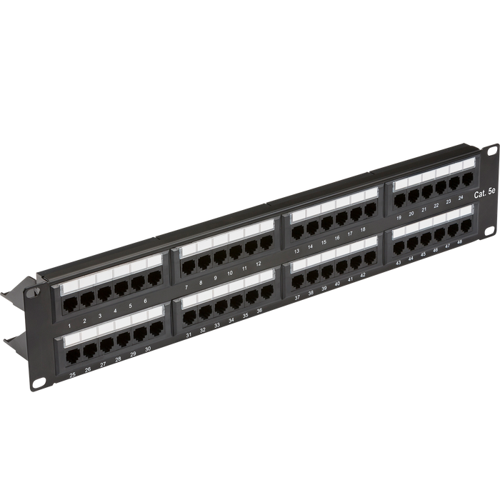 Knightsbridge NET48C5E 19 Inch 2U 48-port UTP CAT5e patch panel ML Knightsbridge - Sparks Warehouse