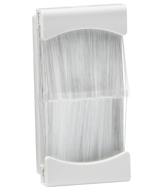 Knightsbridge NETBR1GW Brush Flex and Cable Outlet Module - White (25 x 50mm) Modules Knightsbridge - Sparks Warehouse