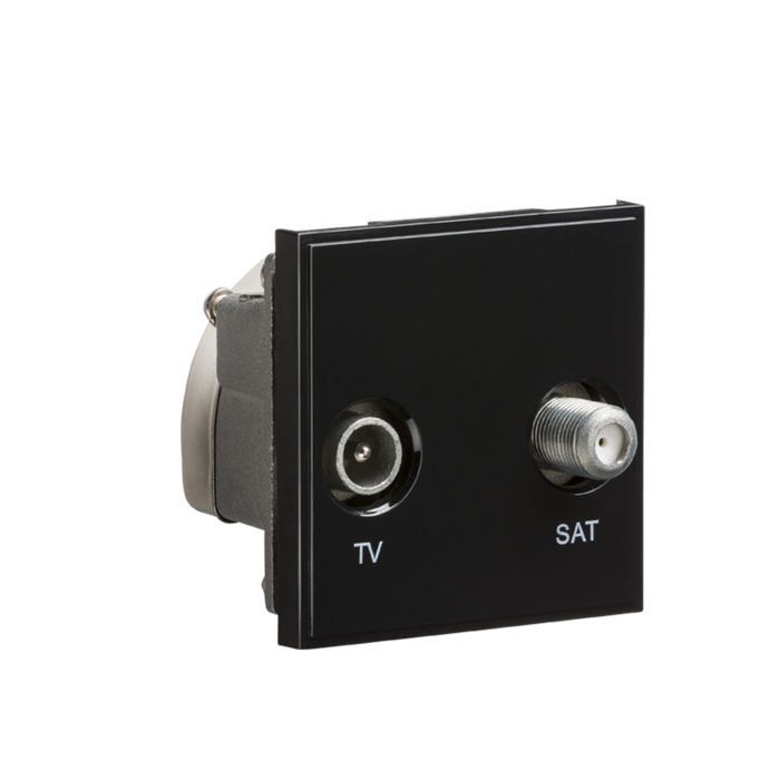 Knightsbridge NETDISATBK Modular Diplexed TV/SAT TV  Outlet - Black Screened Modules Knightsbridge - Sparks Warehouse