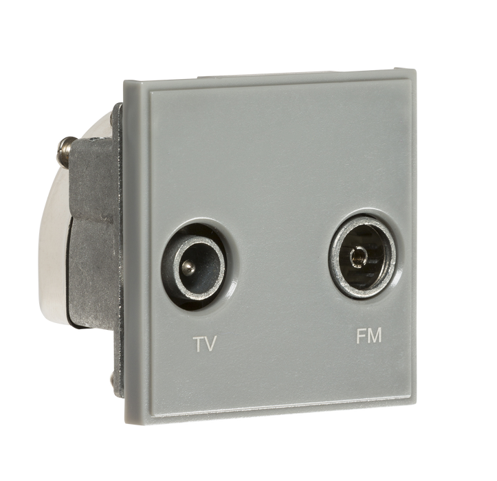 Knightsbridge NETDITVGY Modular Diplexed TV/FM DAB Outlet - Grey Screened Modules Knightsbridge - Sparks Warehouse