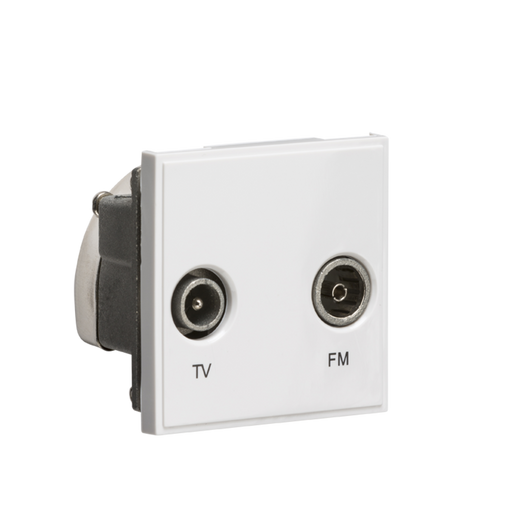Knightsbridge NETDITVWH Modular Diplexed TV/FM DAB Outlet - White Screened Modules Knightsbridge - Sparks Warehouse