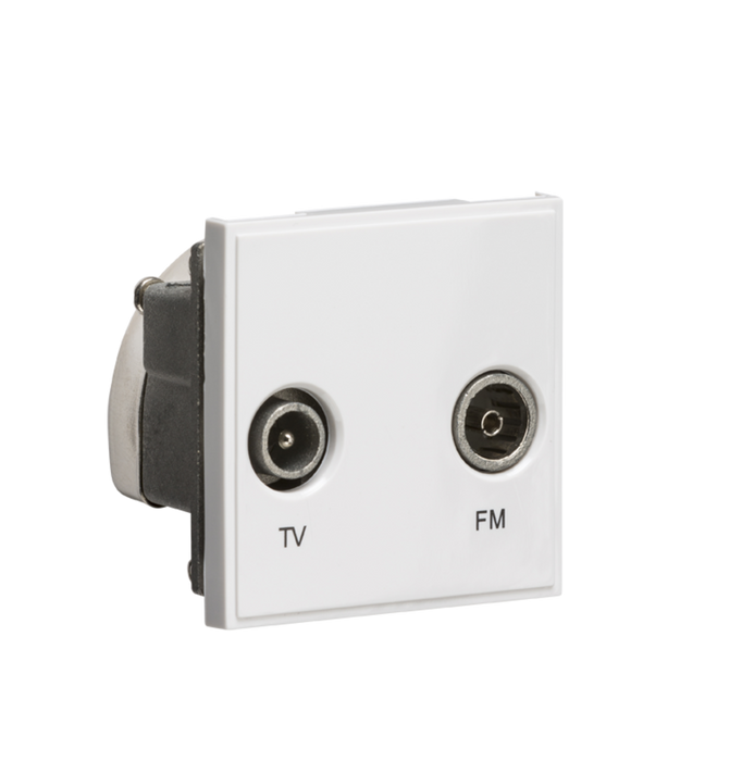 Knightsbridge NETDITVWH Modular Diplexed TV/FM DAB Outlet - White Screened Modules Knightsbridge - Sparks Warehouse