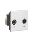 Knightsbridge NETDITVWH Modular Diplexed TV/FM DAB Outlet - White Screened Modules Knightsbridge - Sparks Warehouse