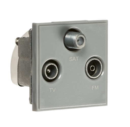 Knightsbridge NETTRIGY Modular triplexed TV/FM DAB/ SAT TV Outlet - Grey Screened Modules Knightsbridge - Sparks Warehouse