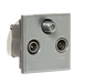 Knightsbridge NETTRIGY Modular triplexed TV/FM DAB/ SAT TV Outlet - Grey Screened Modules Knightsbridge - Sparks Warehouse
