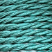 1.5mm Core Decorative Braided Fabric Flex  - 1 Metre Length  - TEAL TWIST