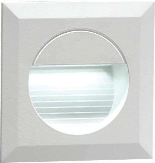 Knightsbridge NH019W 230V Recessed IP54 Square LED Guide/Stair/Wall Light - White LED Outdoor Wall Lights Knightsbridge - Sparks Warehouse