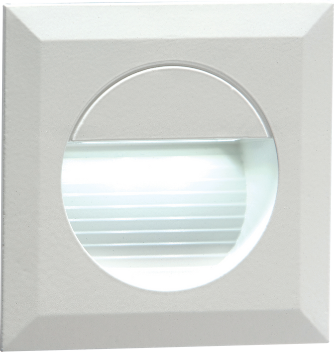 Knightsbridge NH019W 230V Recessed IP54 Square LED Guide/Stair/Wall Light - White LED Outdoor Wall Lights Knightsbridge - Sparks Warehouse
