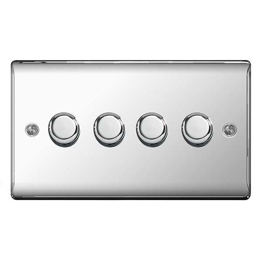 BG Nexus NPC84P Polished Chrome 400W 4 Gang 2 Way Push Dimmer - BG - sparks-warehouse