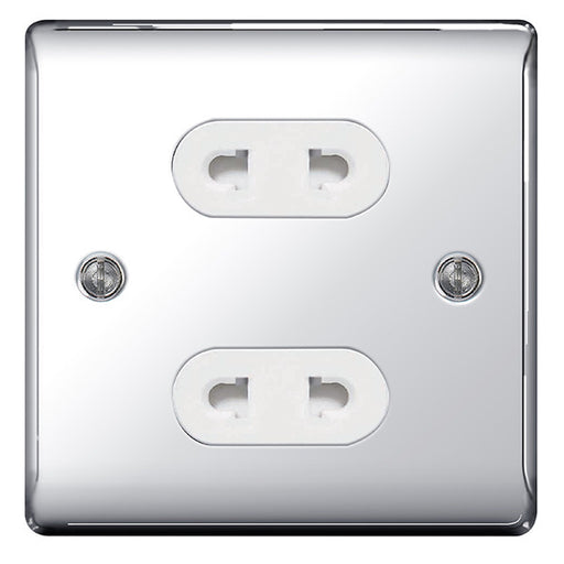BG Nexus NPC98W Polished Chrome 16A 2G Shuttered Euro Socket - BG - sparks-warehouse