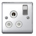 BG Nexus NPC99W Polished Chrome 15A 1 Gang Round Pin Switched Socket - BG - sparks-warehouse