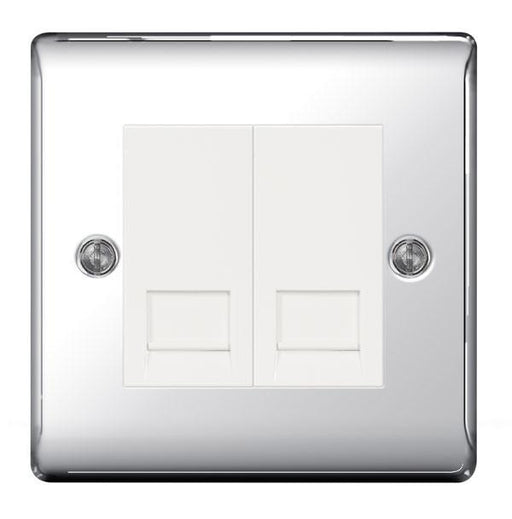 BG Nexus NPCBTM2 Polished Chrome Telephone Socket, Master 2 Gang BG Nexus Metal - Polished Chrome BG - Sparks Warehouse