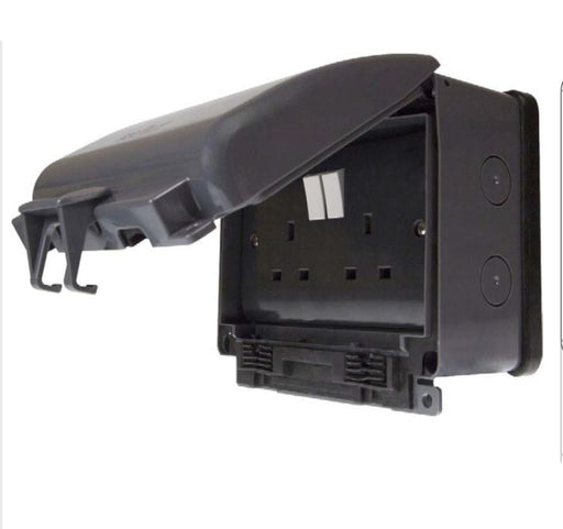 Scolmore OA036AG - 2 Gang 13A DP Switched Socket IP66 Weatherproof Unit Essentials Scolmore - Sparks Warehouse