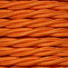 1.5mm Core Decorative Braided Fabric Flex  - 1 Metre Length  - ORANGE TWIST