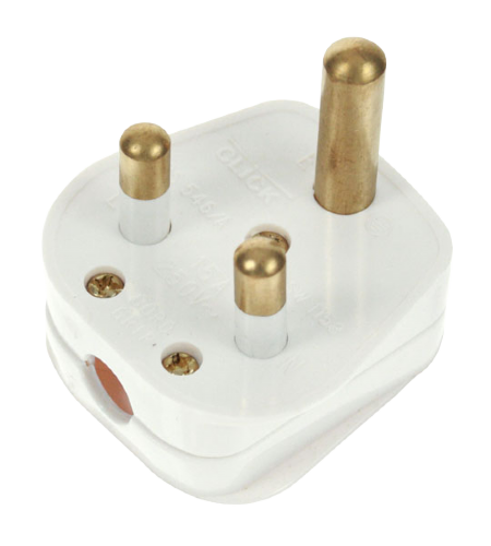 Scolmore PA167 - 15A Round Pin Plug - White Essentials Scolmore - Sparks Warehouse