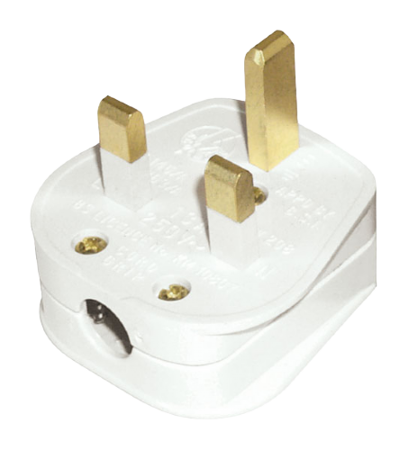 Scolmore PA320 - 13A Resilient Plug Top (13A Fused) Bar Grip - White Essentials Scolmore - Sparks Warehouse
