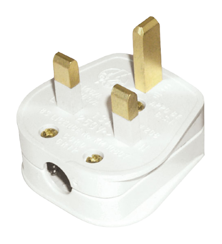 Scolmore PA321 - 13A Resilient Plug Top (3A Fused) Bar Grip - White Essentials Scolmore - Sparks Warehouse